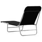 Folding Sun Loungers 2 pcs Steel and Fabric Black