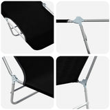 Folding Sun Loungers 2 pcs Steel and Fabric Black