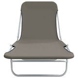 Folding Sun Loungers 2 pcs Steel and Fabric Grey