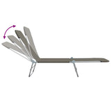 Folding Sun Loungers 2 pcs Steel and Fabric Grey