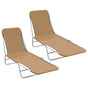 Folding Sun Loungers 2 pcs Steel and Fabric Taupe
