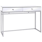 Mirrored Console Table Steel and Glass 107x33x77 cm