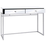Mirrored Console Table Steel and Glass 107x33x77 cm - Front View