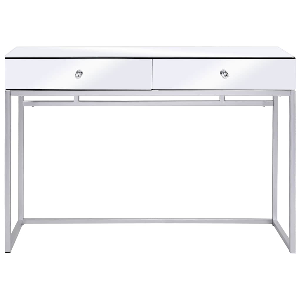 Mirrored Console Table Steel and Glass 107x33x77 cm