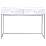 Mirrored Console Table Steel and Glass 107x33x77 cm - Side View