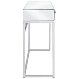 Mirrored Console Table Steel and Glass 107x33x77 cm