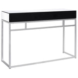 Mirrored Console Table Steel and Glass 107x33x77 cm - 45-Degree Angle