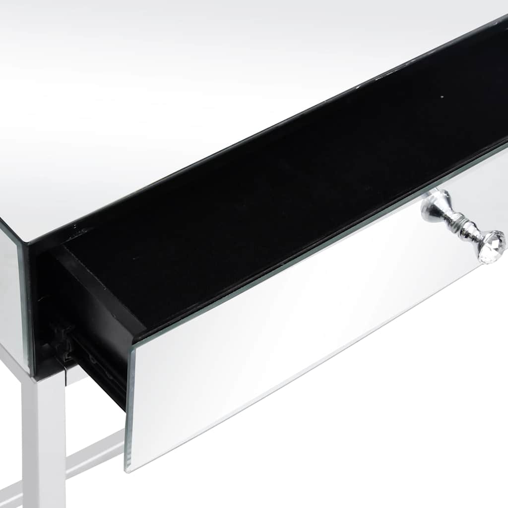 Mirrored Console Table Steel and Glass 107x33x77 cm
