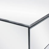 Mirrored Console Table Steel and Glass 107x33x77 cm - Close-Up Angle