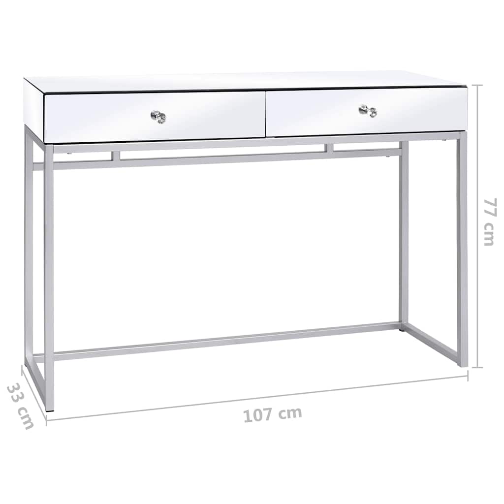 Mirrored Console Table Steel and Glass 107x33x77 cm