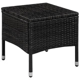 3 Piece Bistro Set Poly Rattan Black