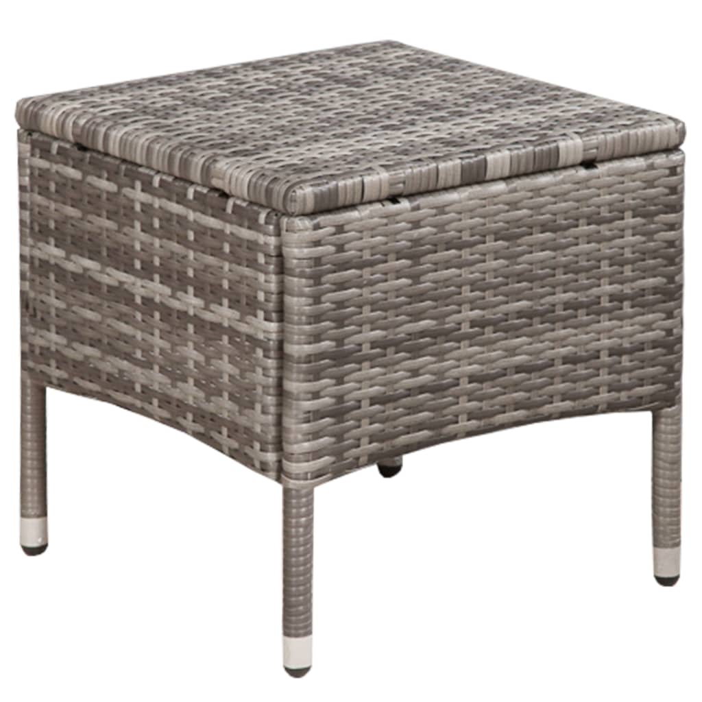 3 Piece Bistro Set Poly Rattan Grey