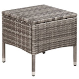 3 Piece Bistro Set Poly Rattan Grey