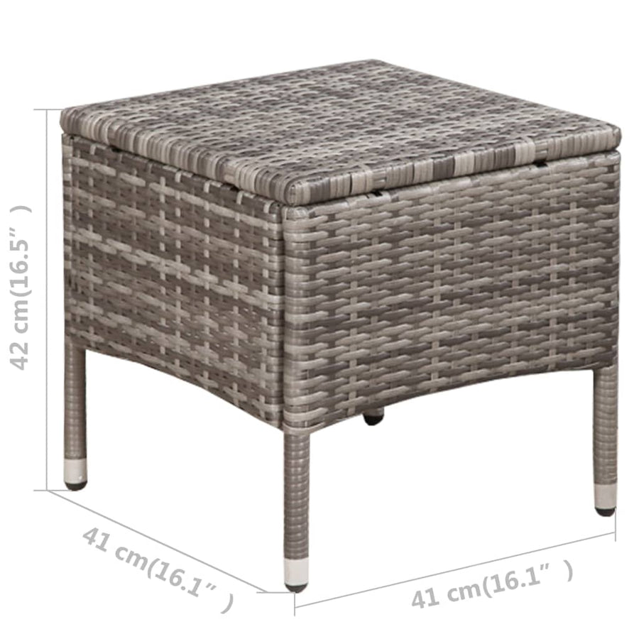 3 Piece Bistro Set Poly Rattan Grey