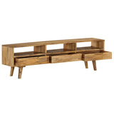 TV Cabinet Solid Mango Wood 140x30x41 cm - Top-Down View