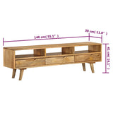 TV Cabinet Solid Mango Wood 140x30x41 cm - Extra Image
