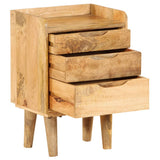 Bedside Cabinet Solid Mango Wood 40x30x59.5 cm - Front View