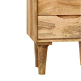 Bedside Cabinet Solid Mango Wood 40x30x59.5 cm - Rear View