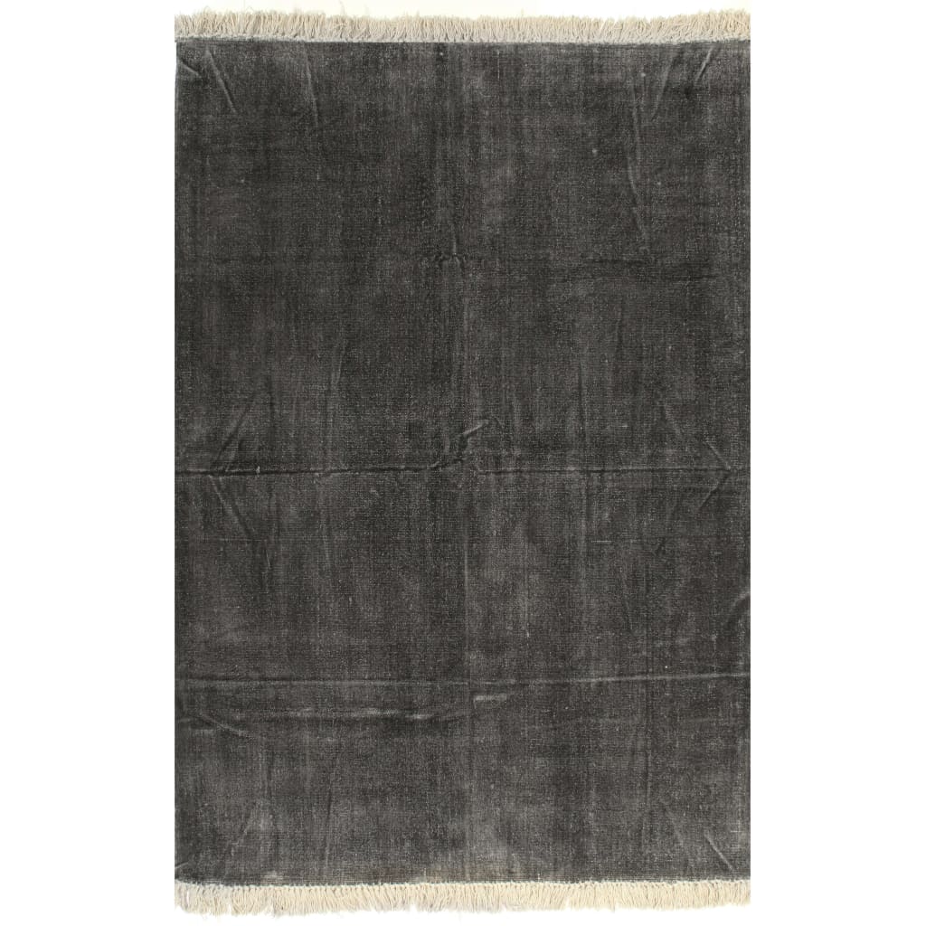 Kilim Rug Cotton 160x230 Cm Anthracite