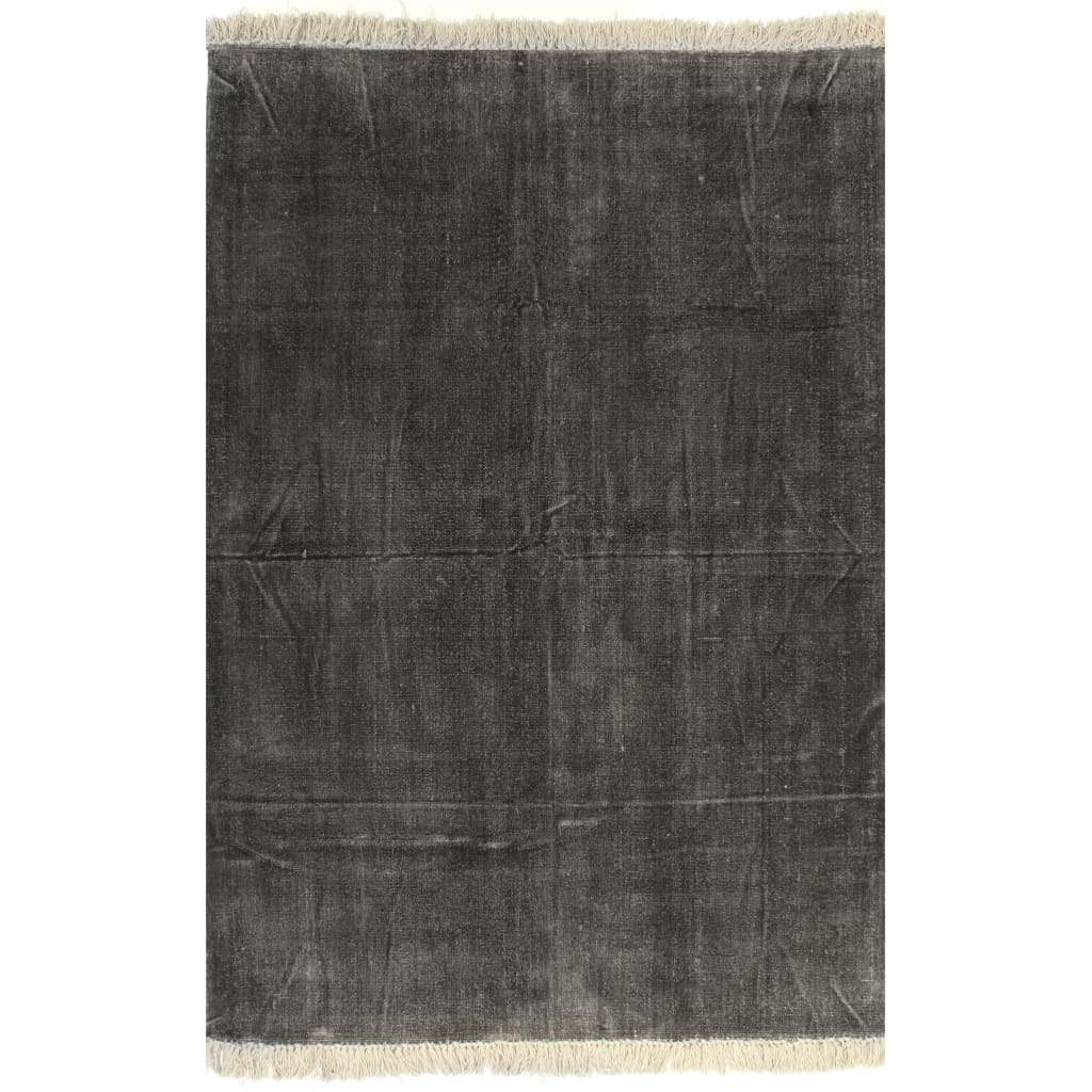 Kilim Rug Cotton 200x290 Cm Anthracite