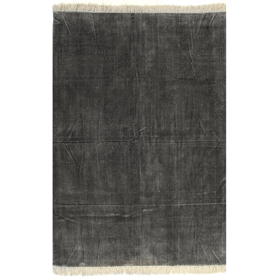 Kilim Rug Cotton 200x290 Cm Anthracite