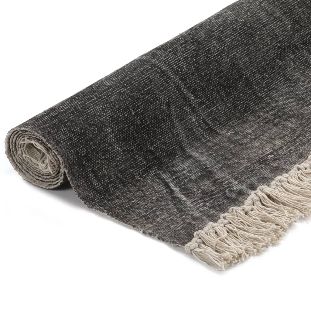 Kilim Rug Cotton 200x290 Cm Anthracite