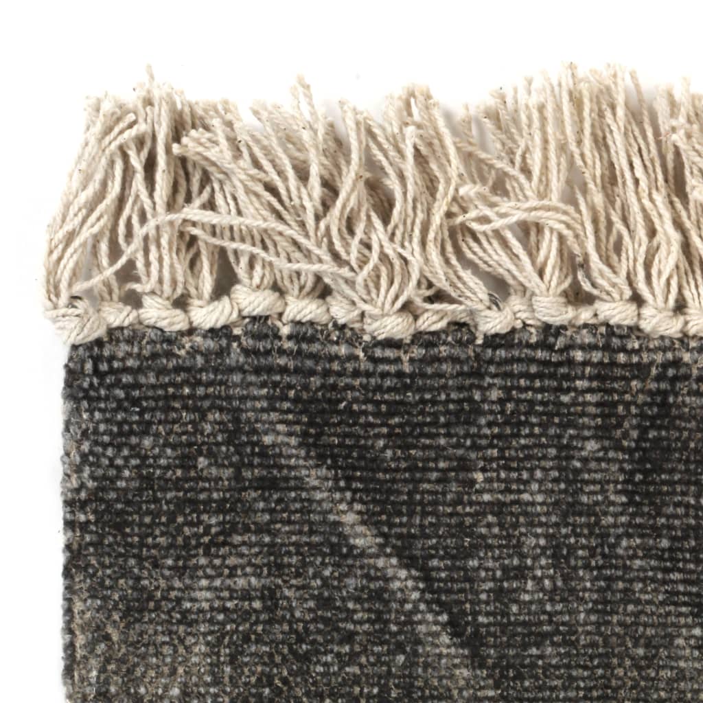 Kilim Rug Cotton 200x290 Cm Anthracite