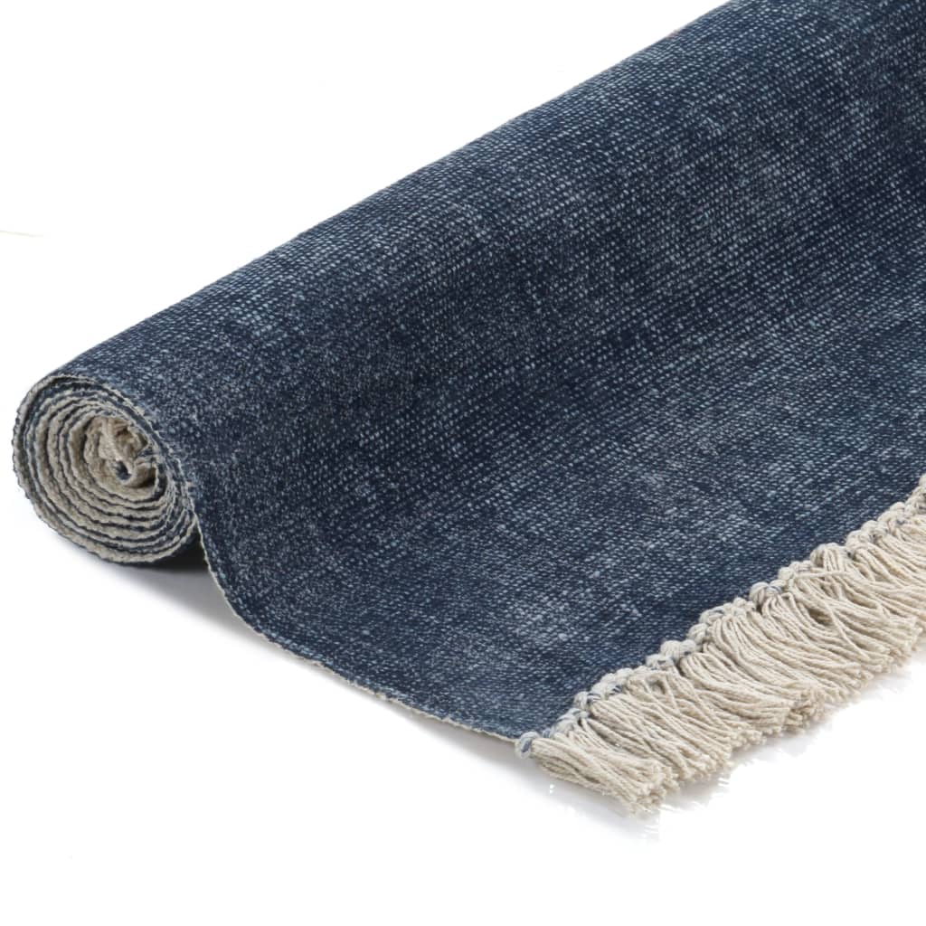 Kilim Rug Cotton 160x230 Cm Blue