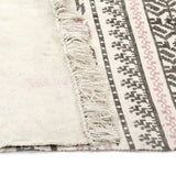 Kilim Rug Cotton 120x180 cm with Pattern Grey/Pink
