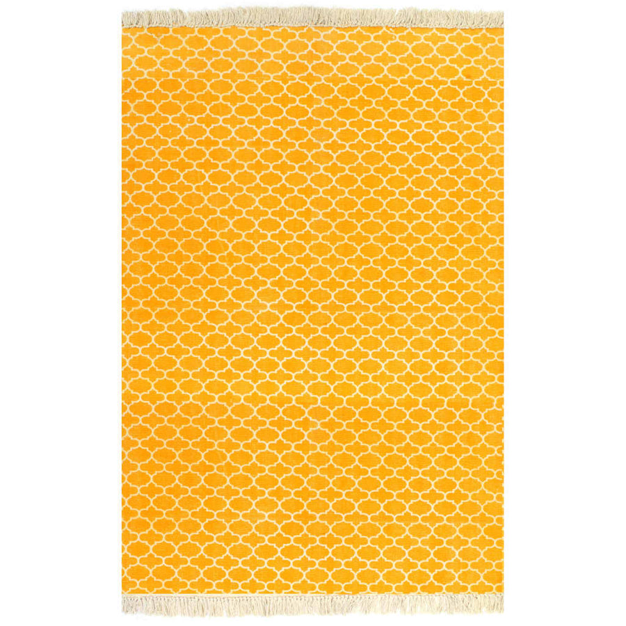 Kilim Rug Cotton 120x180 Cm With Pattern Yellow