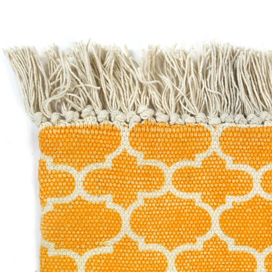 Kilim Rug Cotton 120x180 Cm With Pattern Yellow
