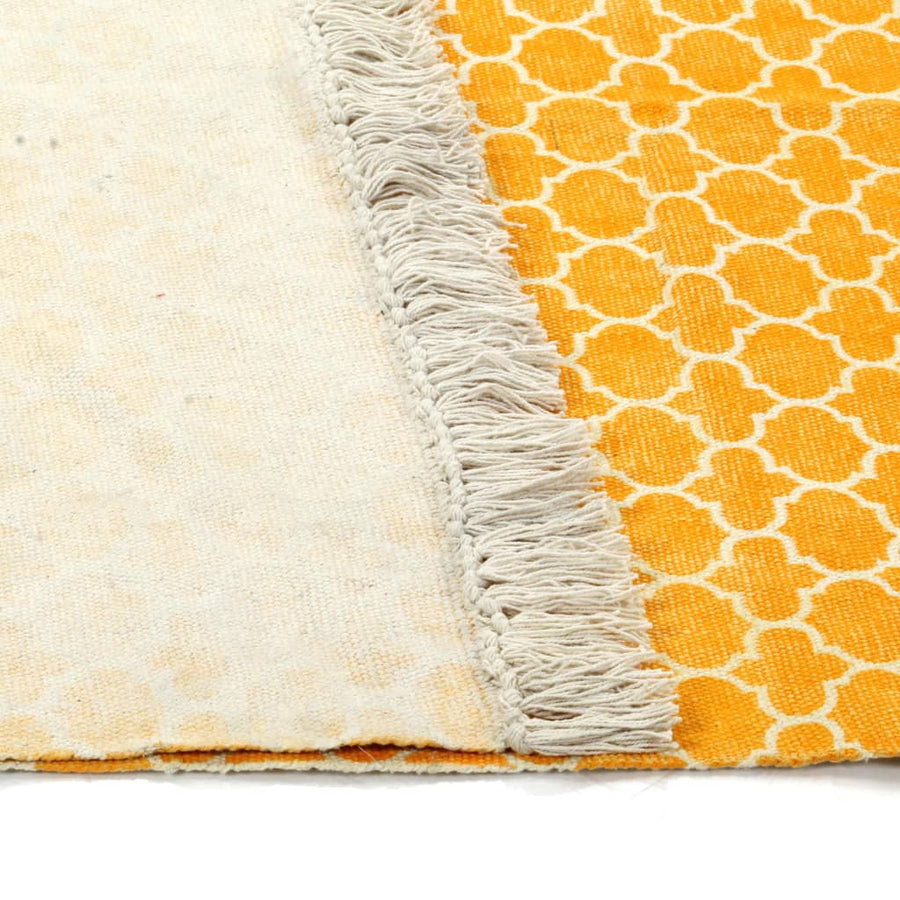 Kilim Rug Cotton 120x180 Cm With Pattern Yellow