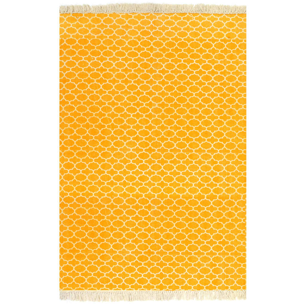 Kilim Rug Cotton 160x230 Cm With Pattern Yellow