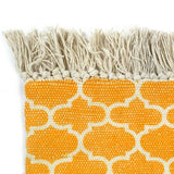 Kilim Rug Cotton 160x230 cm with Pattern Yellow - Side View
