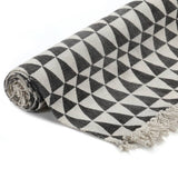 Kilim Rug Cotton 120x180 cm with Pattern Black/White - Front View