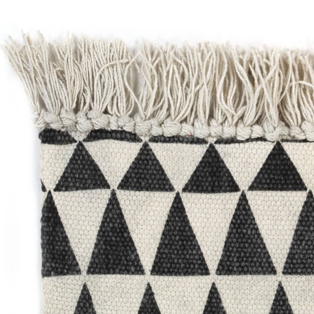 Kilim Rug Cotton 120x180 Cm With Pattern Black/white