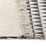 Kilim Rug Cotton 120x180 cm with Pattern Black/White - Top-Down View