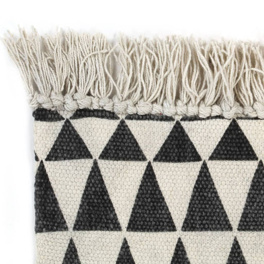 Kilim Rug Cotton 160x230 Cm With Pattern Black/white