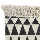 Kilim Rug Cotton 160x230 cm with Pattern Black/White - Side View