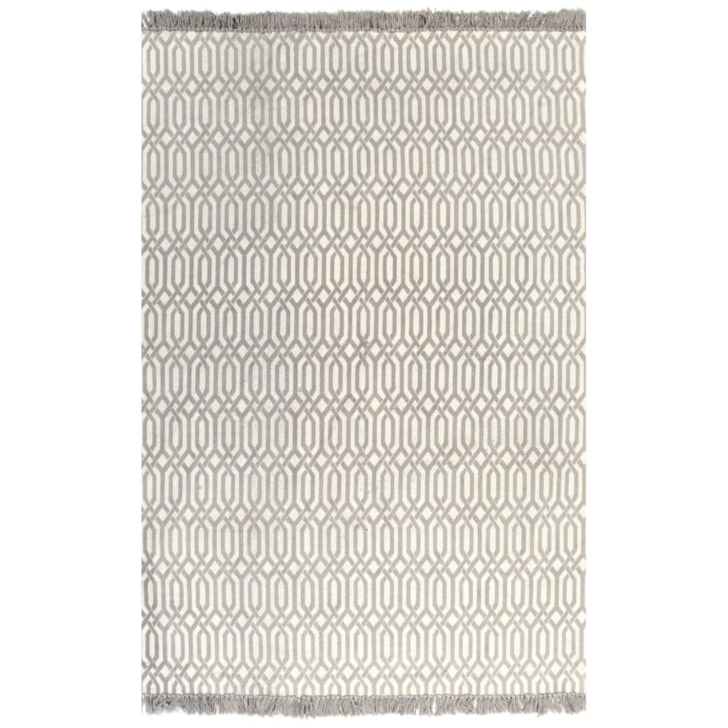 Kilim Rug Cotton 120x180 cm with Pattern Taupe