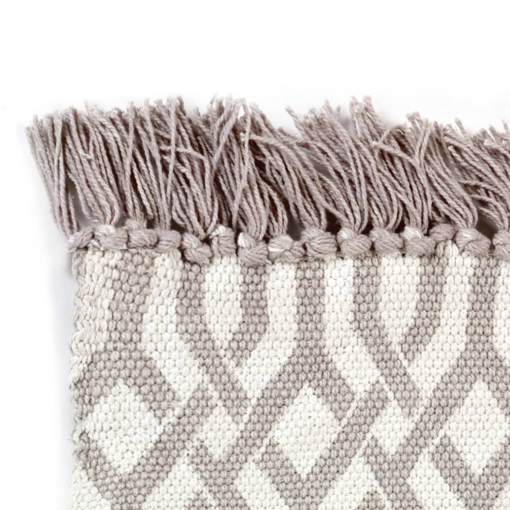 Kilim Rug Cotton 120x180 cm with Pattern Taupe