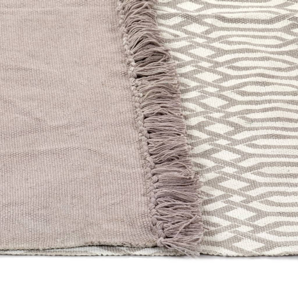 Kilim Rug Cotton 120x180 cm with Pattern Taupe