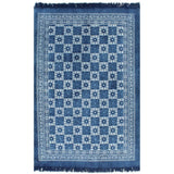 Kilim Rug Cotton 120x180 cm with Pattern Blue