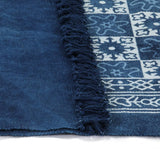 Kilim Rug Cotton 120x180 cm with Pattern Blue - Top-Down View