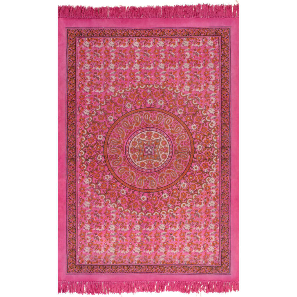 Kilim Rug Cotton 120x180 Cm With Pattern Fachsia