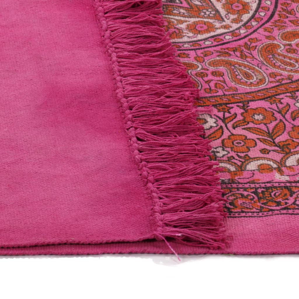 Kilim Rug Cotton 160x230 Cm With Pattern Fachsia