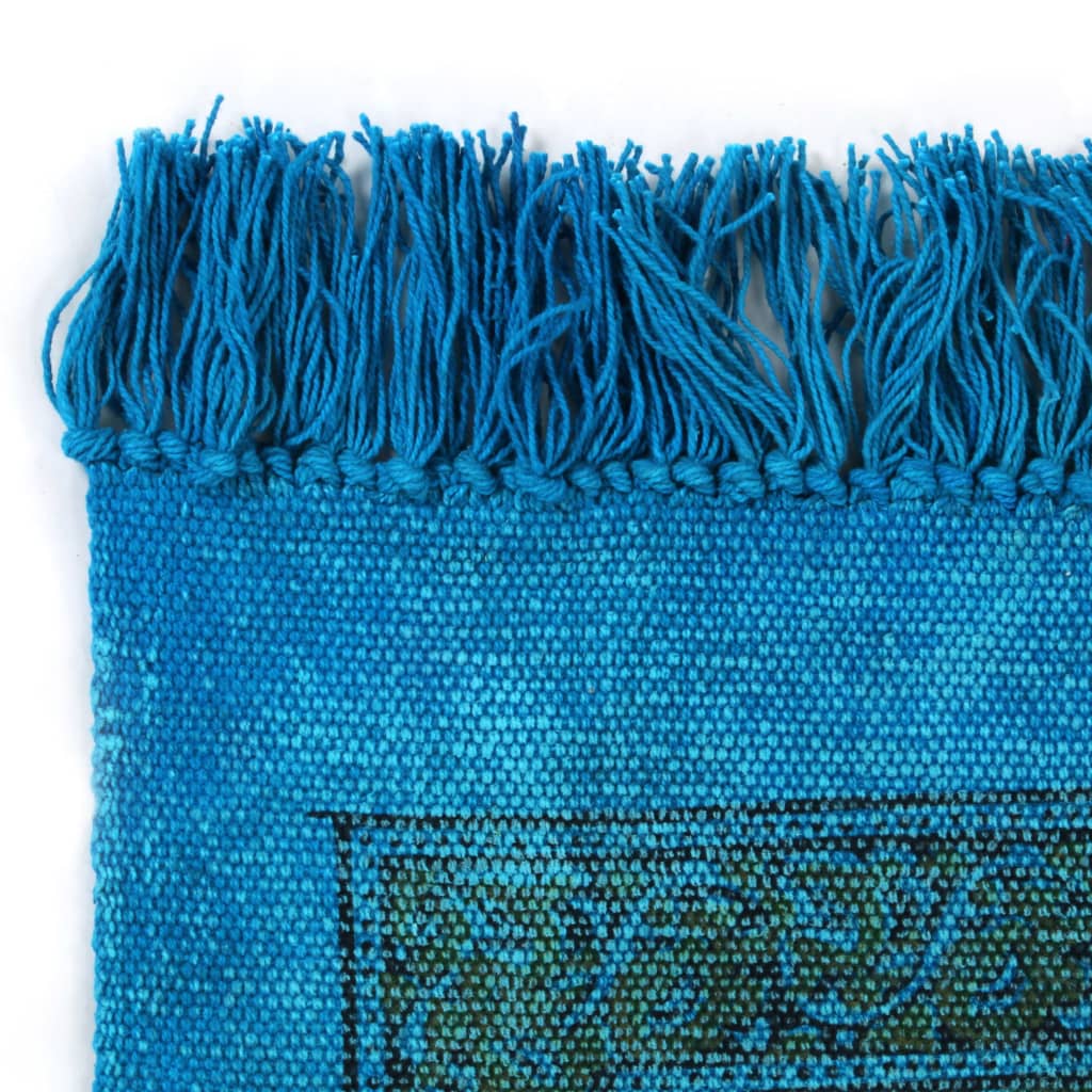Kilim Rug Cotton 120x180 cm with Pattern Turquoise