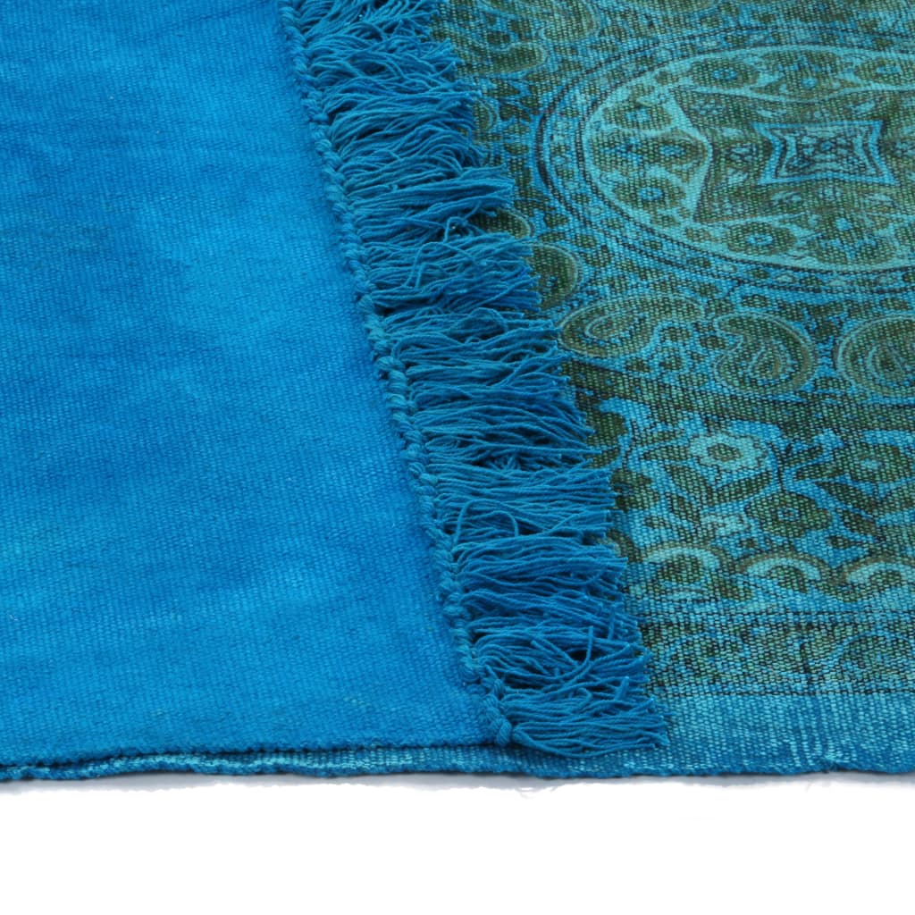 Kilim Rug Cotton 120x180 cm with Pattern Turquoise
