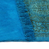 Kilim Rug Cotton 120x180 cm with Pattern Turquoise - Top-Down View