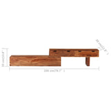 TV Cabinet Brown 200x30x35 cm Solid Wood Acacia - Extra Image
